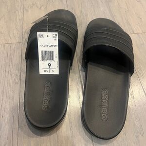 NWT Men’s Adidas Adilette Comfort Slides Black Size 9